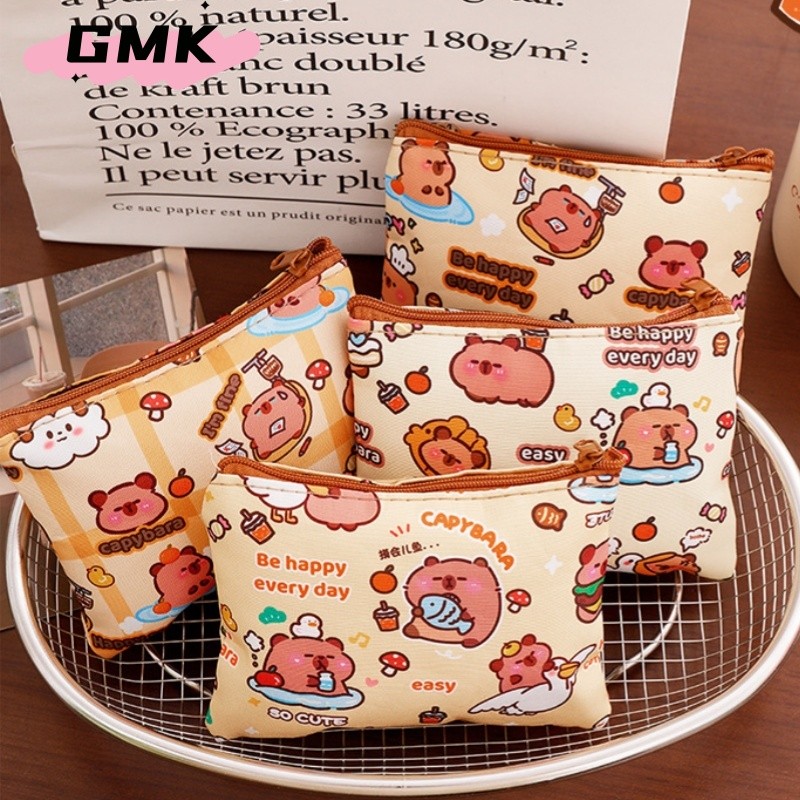 กระเป๋าสตางค์เหรียญ Capybara ที่วางลิปสติก แฟชั่นการ์ตูนอะนิเมะ Mini Wallet สําหรับนักเรียนหญิง G3515