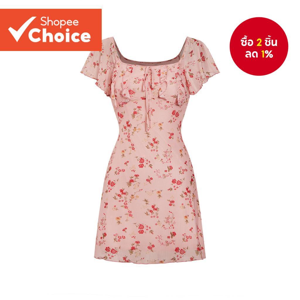 ผู้หญิง Casual Ditsy ดอกไม้ผักกาดหอม Trim ดอกไม้ชุด L101AD140