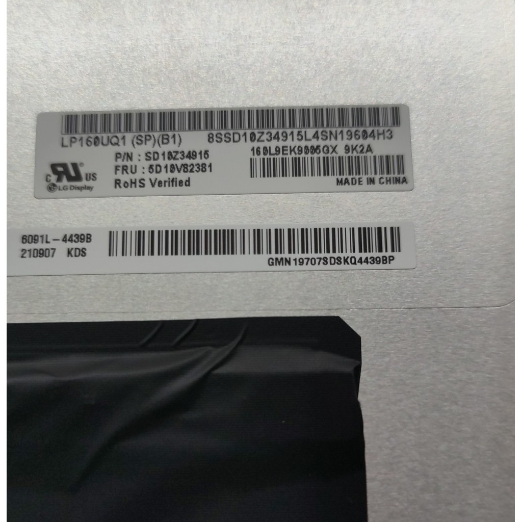 Thinkpad X1 gen4 P1 Crystallless Display LP160UQ1SPB1 5D10V82381