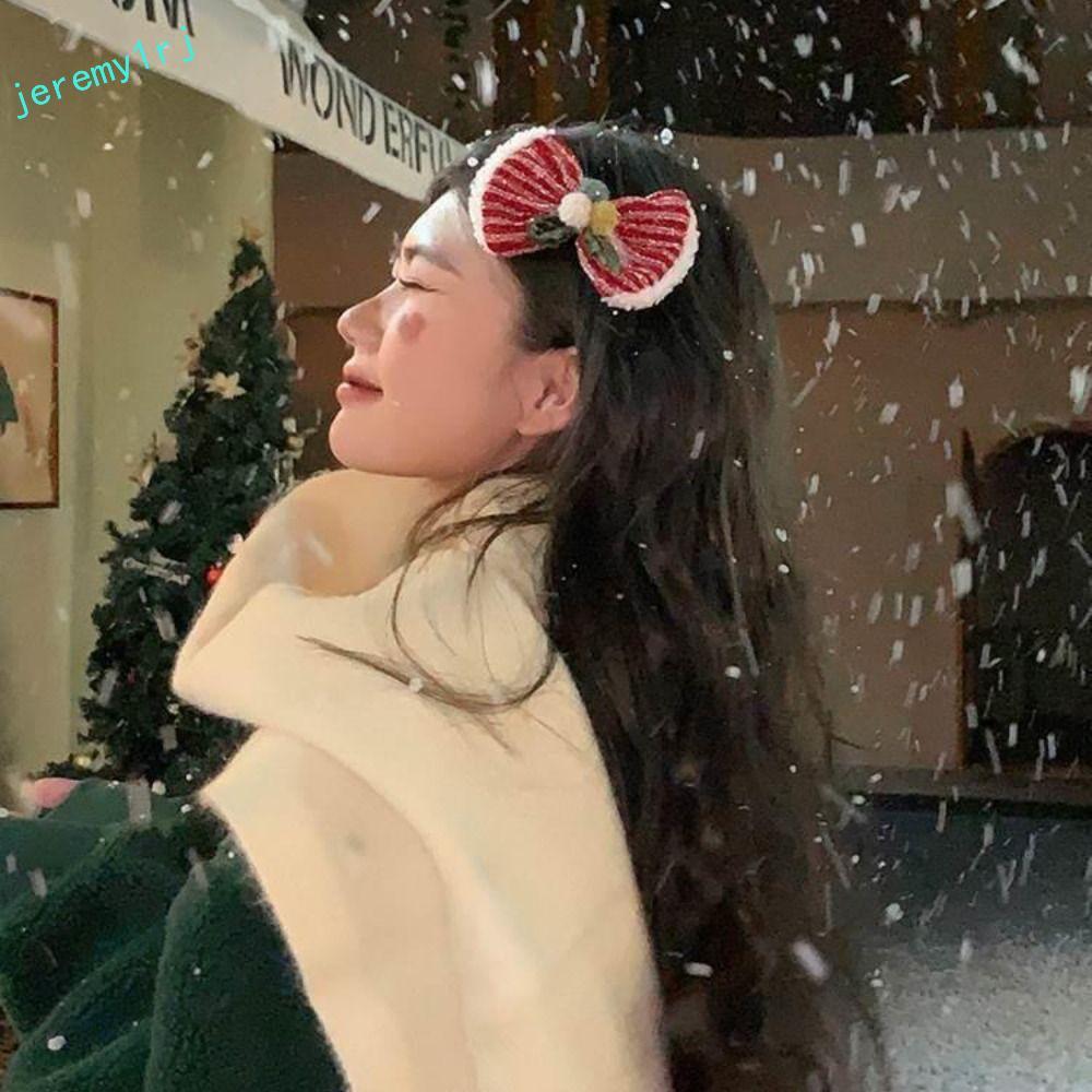 JEREMY1RJ กิ๊บติดผมคริสต์มาส, Merry Christmas Decor เลื่อมคริสต์มาสหมวกที่คาดผม,น่ารัก Star Snowflak