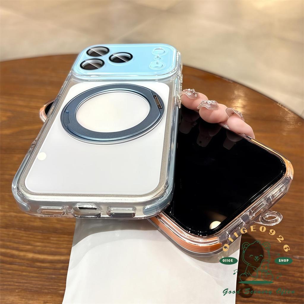 เคสใหม่ เคส iPhone17 orange Lanyard ถุงลมนิรภัย 360 หมุนวงเล็บแม่เหล็กเคสโทรศัพท์ iphone17 Pro Max 16 15 14 13 เคสสําหรับ iPhone เคสซิลิโคนนิ่ม TPU กันกระแทก - รูปที่ 7