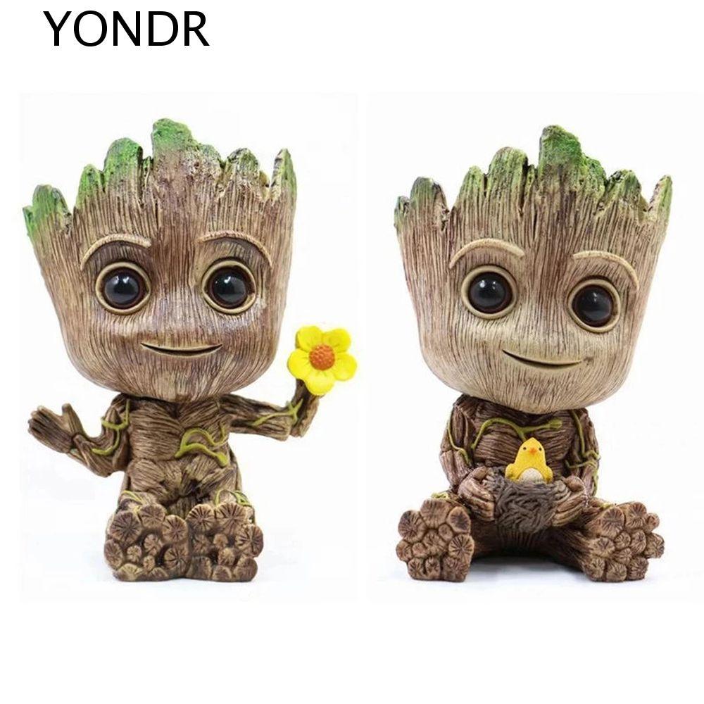 YONDR Groot Action Figure Mini Groot Marvel รถตกแต่ง 6 ซม.สําหรับของขวัญของเล่นรูปอะนิเมะ Action Fig