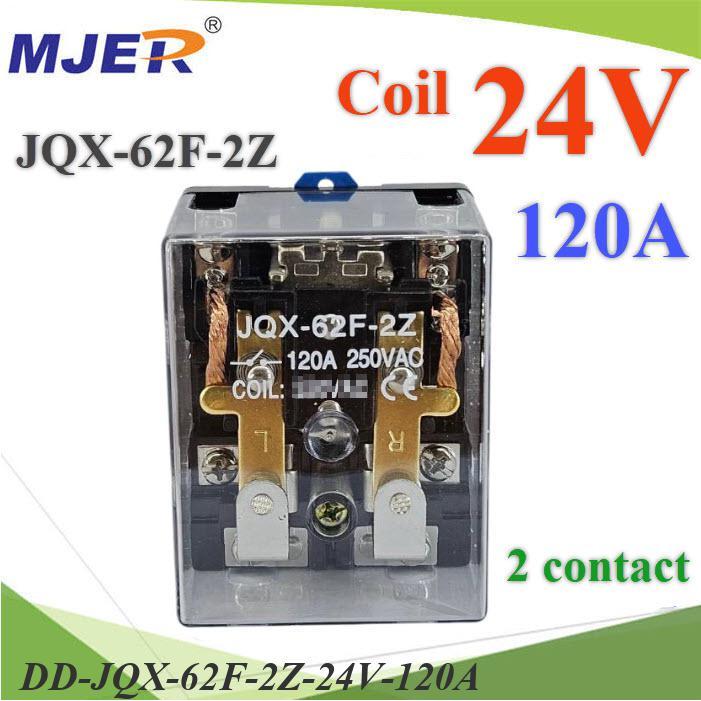 .เพาเวอร์ รีเลย์ JQX-62F-2Z คอยล์ 24V AC ตัดต่อวงจรไฟฟ้า 120A 250VAC 2 Contact DD