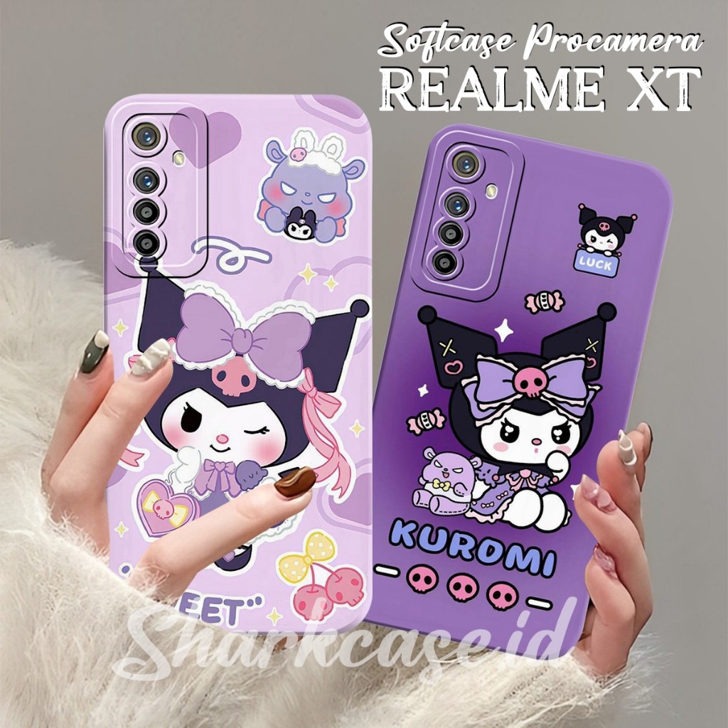 HP [SHARKCASE] Realme XT 5 PRO REALME 5 5i 5s C3 3 REALME 3 PRO C21 C21Y C25Y Kuromi Sanrio Cute Car