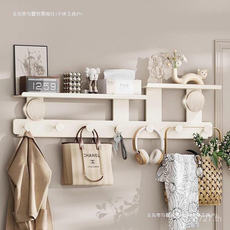 แขวนผนังตะขอเสื้อผ้าเจาะฟรีผนังกุญแจสร้างสรรค์แขวนกระเป๋าทางเข้าถ้วยดูดแถวตะขอเสื้อหมวก AUUA