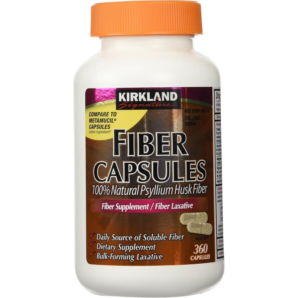 Kirkland Signature Kirkland Fiber Capsules 2 แพ็ค (แต่ละ 360 แคปซูล)