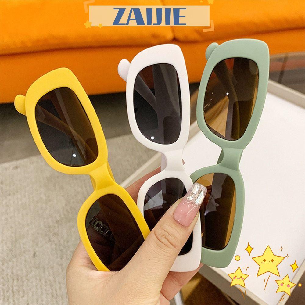 ZAIJIE Kids Oval Frame Sun Glasses, Outdoor Sun Protection Childrens Square Glasses, Trendy Summer S