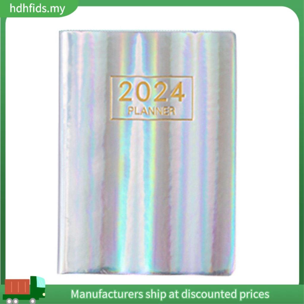 2024 Appointment Book & Planner A7 English Planner Silver Notebook ม.ค. 2024 - ธ.ค. 2024, Daily Hour