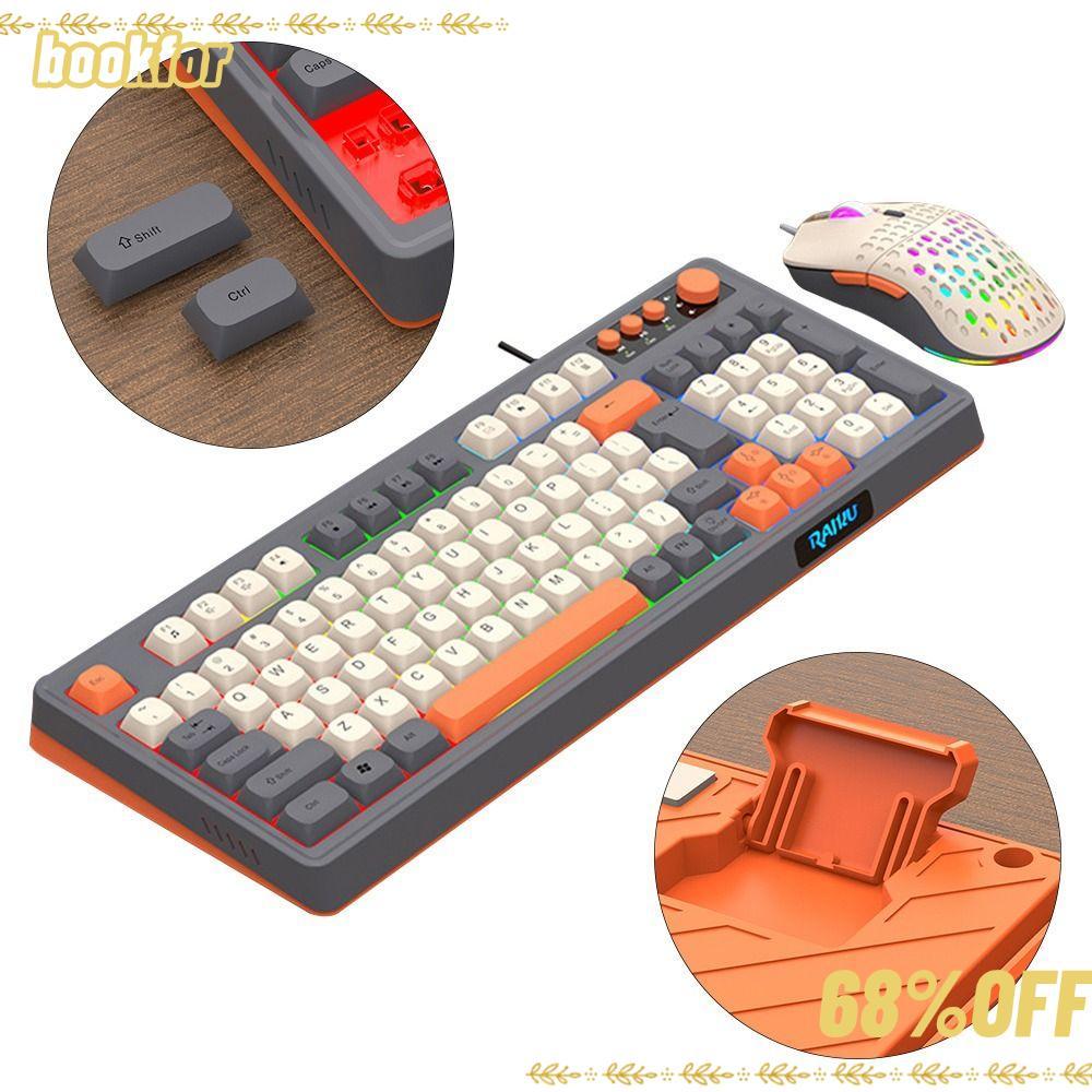 BOOKFOR RAID T98 คีย์บอร์ด, 98 เค้าโครงคีย์ Luminous คีย์บอร์ดเมาส์ชุด, USB การเชื่อมต่อ Light Backl