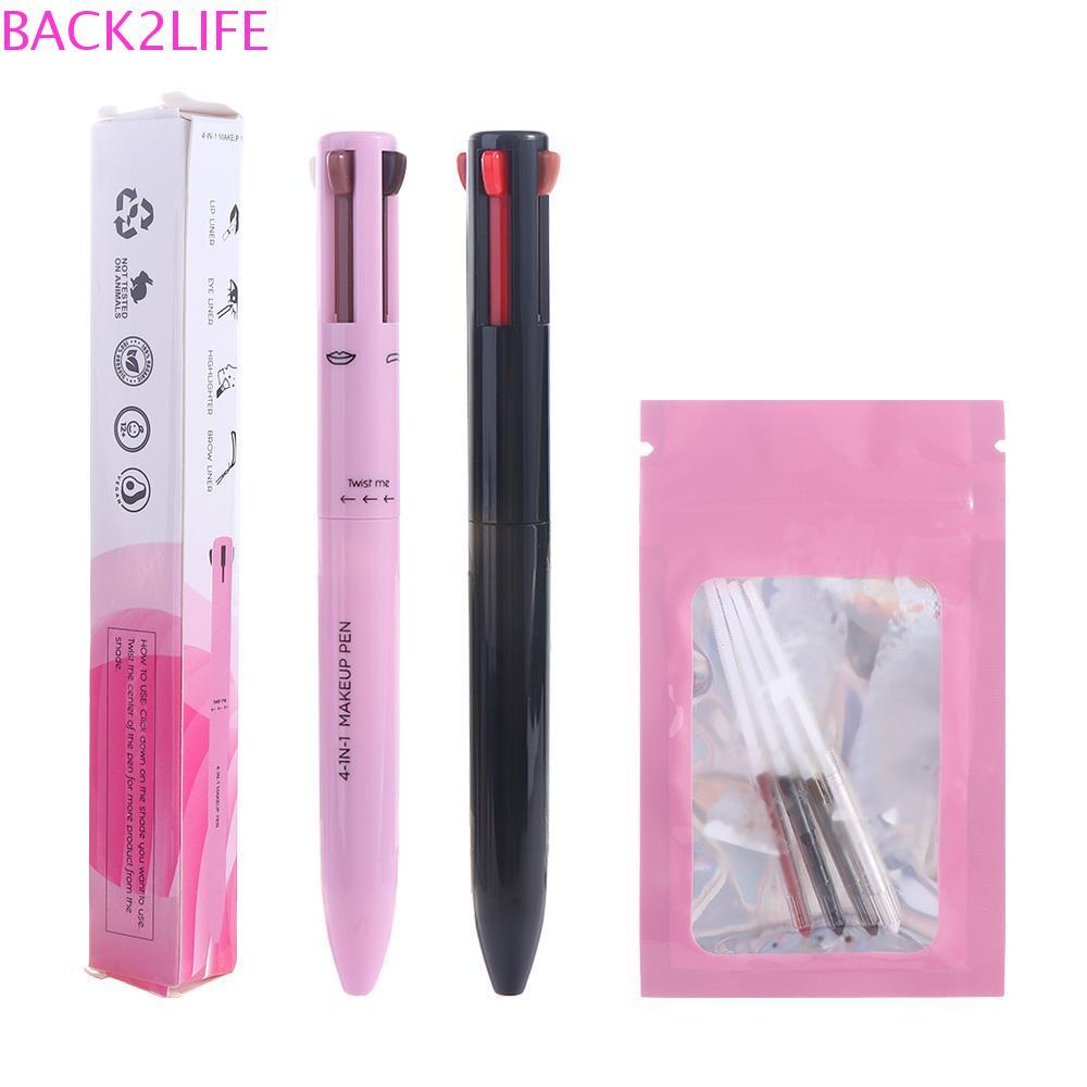 BACK2LIFE 4 in1 ปากกาแต่งหน้า Eye Drawing ที่แม่นยําแบบพกพาโกหก Silkworm ปากกาอายไลเนอร์ปากกา Glitte