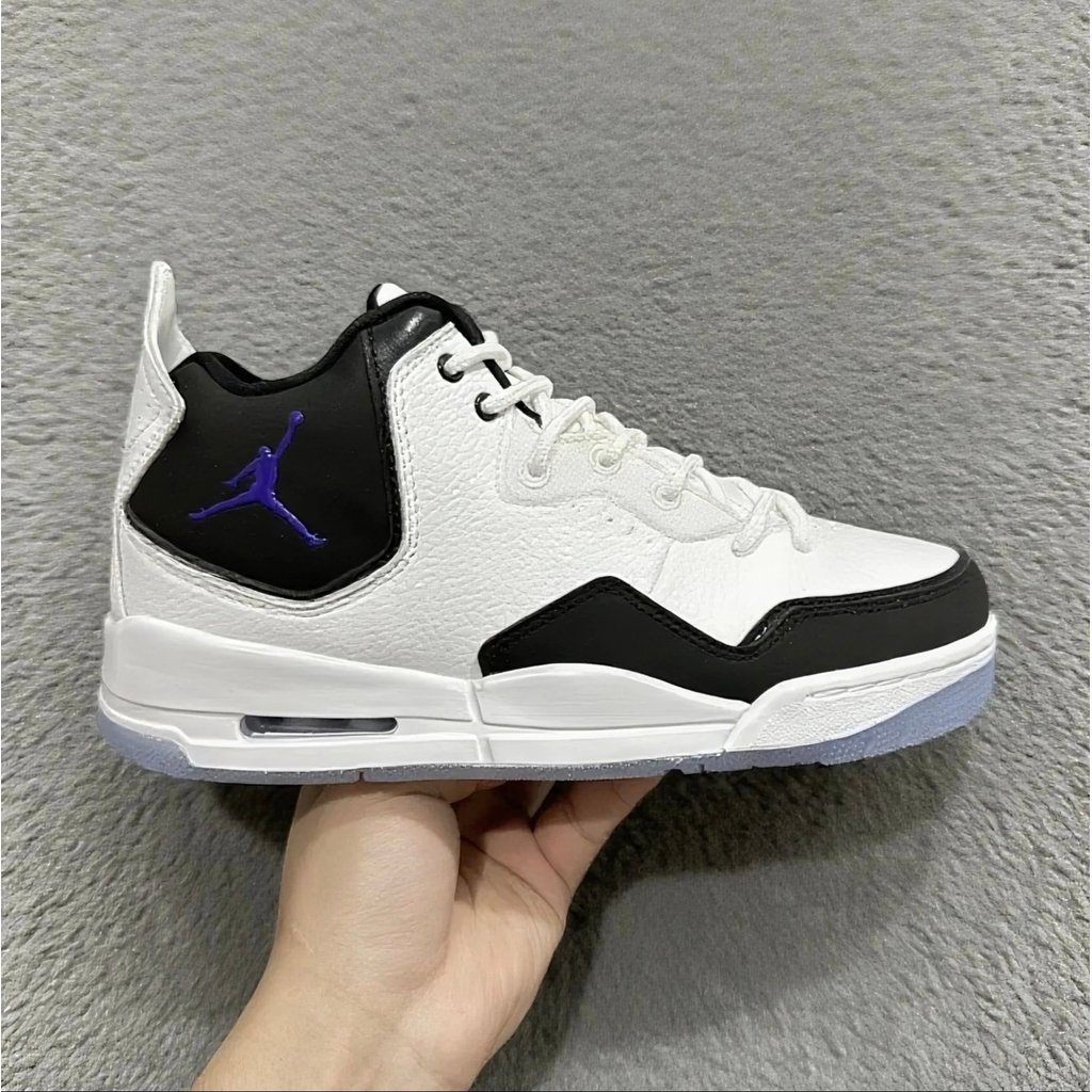 รองเท้าบาสเกตบอล Nike Pure Yuan สไตล์คลาสสิก ลายกลางถึงปลายเท้า สีดำขาวม่วง ขนาด 36-45