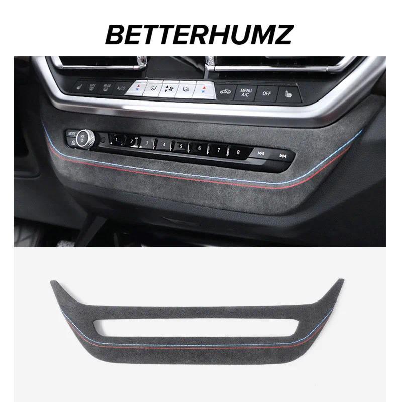 สําหรับ X3 G01 G45 X4 G02 iX3 G08 2022- ทําจาก Alcantara Wrap คอนโซลกลาง CD แผง Trim ฝาครอบประสิทธิภ