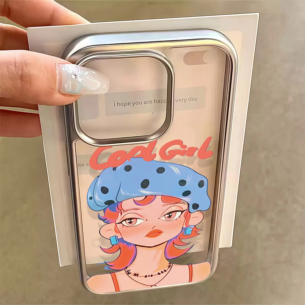 จัดส่งที่ไทย เคสมือถือ ไฮโซ น่ารัก เคสใสครอบสีเงิน For IPhone 17 16 15 14 13 11 6 7 8 plus Pro Proma