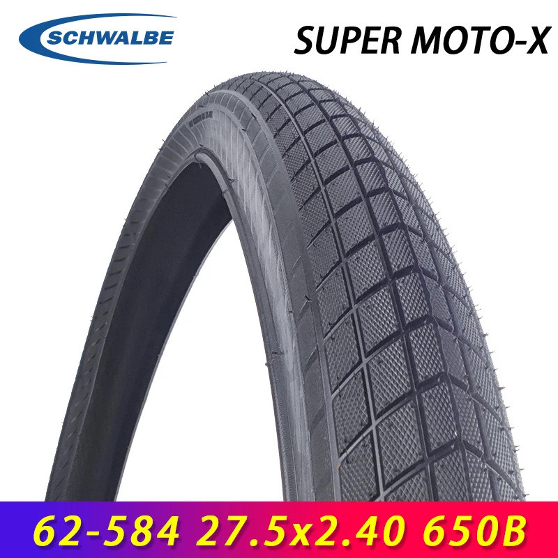 SCHWALBE SUPER MOTO-X 27.5x2.40 650B กว้างสบายปลอดภัย MTB จักรยาน E-bikes ยาง 30-55 PSI E-50 จักรยาน