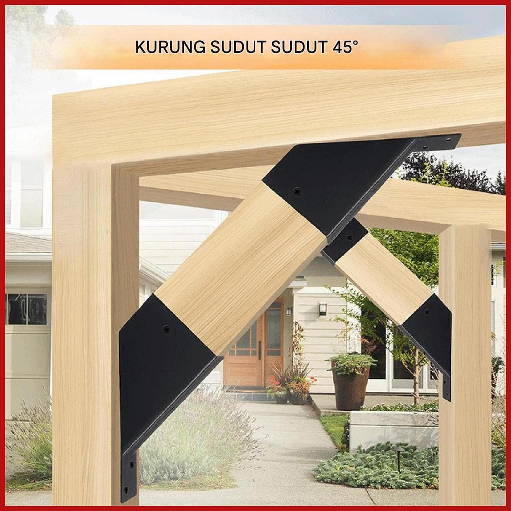 Pergola Bracket Kits Pergola Brackets 4 ชิ้นมุมรองรับวงเล็บเชื่อมต่อรั้ง 2x4 นิ้ว Heavy Duty ชั้นวาง