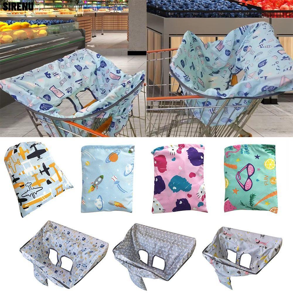ไซเรน ผ้าคลุมรถเข็นช็อปปิ้ง, แผ่นรองที่นั่งเด็กป้องกันสกปรกกันน้ํา, ผ้าคลุมกันฝุ่นเก้าอี้สูงการ์ตูนแบบพกพาสําหรับร้านขายของชําซูเปอร์มาร์เก็ตท่องเ