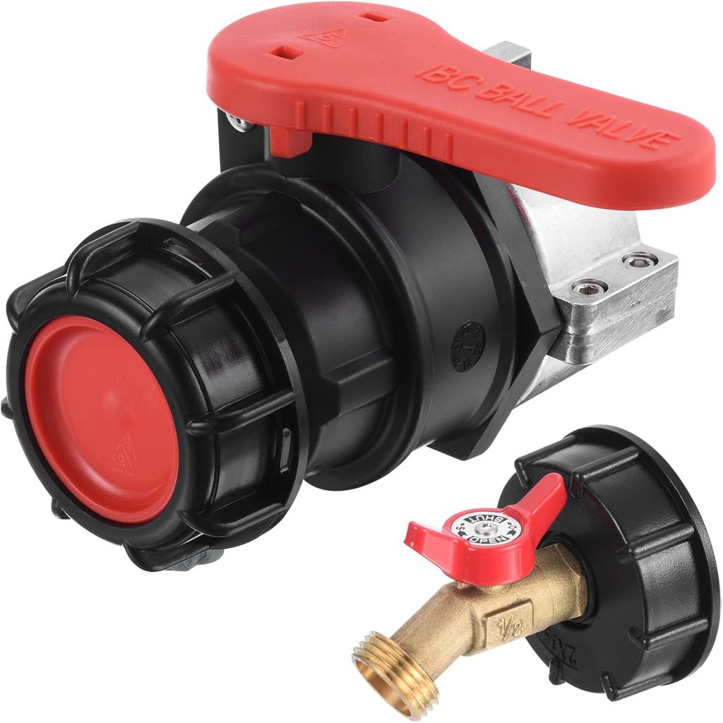 PATIKIL IBC Tote Adapter ชุด, 75 มม.ด้ายหยาบ IBC Tote Ball วาล์ว S75x6 NPT DN50 Tote Tank Drain Conn