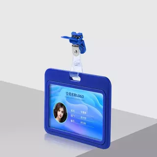 ที่ใส่ป้ายบัตรประจําตัว 1 ชิ้นพร้อมคลิปหนีบป้ายพลาสติกที่ถอดออกได้,ป้ายชื่อพลาสติกพีวีซีใสแนวนอนสําหรับพยาบาลนักเรียนสํานักงานครูงาน