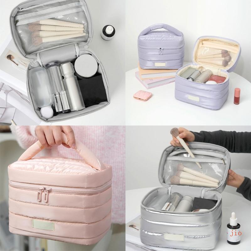 Jio กระเป๋าแต่งหน้าสําหรับผู้หญิงความจุขนาดใหญ่กระเป๋าเครื่องสําอางวันหยุดอุปกรณ์อาบน้ําสําหรับในชีว