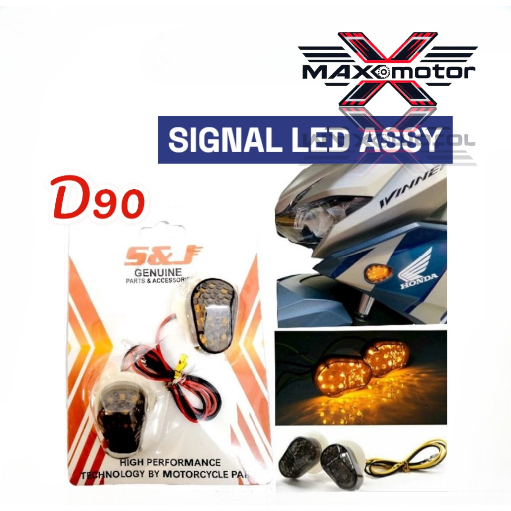 S & J D90 LED SIGNAL ชุด LED SIGNAL ชุด RS150 R25 CBR R15 ZX150 RR150 Y15 Y15ZR Fairing ใช้สีเหลือง 