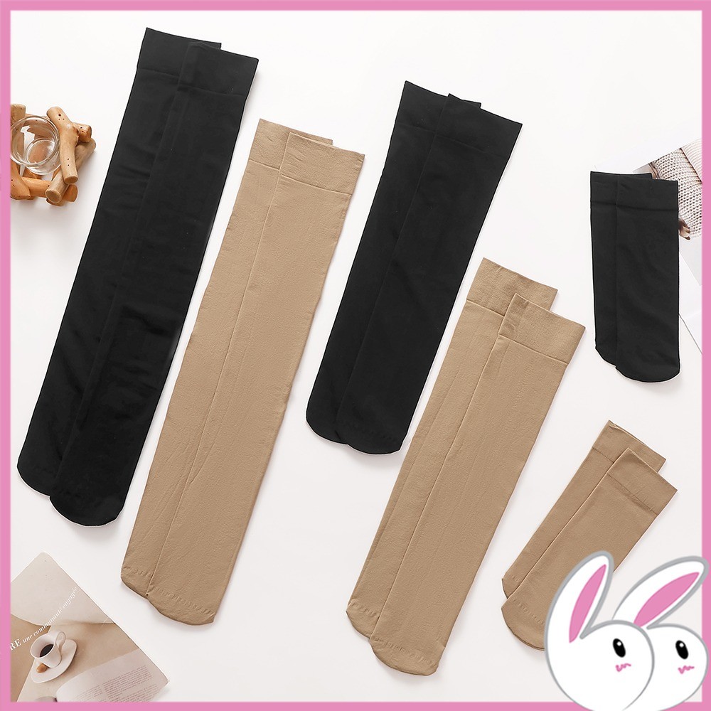 QSTAR Premium Nylon Spandex Women Socks, Plain Stoking Wanita Selesa & Stretch Fit