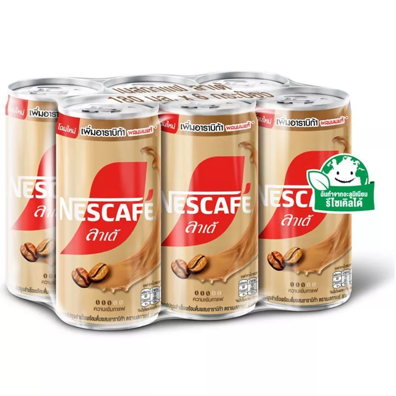 เนสกาแฟพร้อมดื่มลาเต้ 170มล. แพค 6 Nescafe Latte 170ml. Pack 6 [หมายเลขบาร์โค้ด 8850124092113]