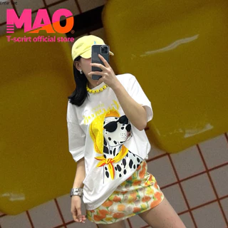 COD✅ (จัดส่งในกรุงเทพฯ) MAO Shop ❗️เสื้อยืดคอกลม แขนสั้น เนื้อผ้าใส่สบาย ทรง เล็กน้อย ปริ้นลายน้องหมาแบบวาด น่ารักมาก