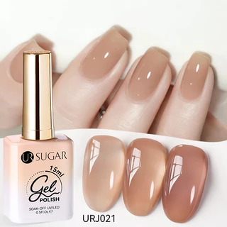 【Local】UR SUGAR 15ml Jelly Coffee Nail Gel Polish Pudding Translucent Color Gel กึ่งถาวร UV Gel Nail Art Soak Off Vanish