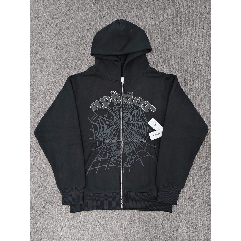 LVD1 Sp5der 1: 1 hoodie Spider hoodie แจ็คเก็ตซิปหลากหลาย High Street อินเทรนด์ขนแกะซับเสื้อกันหนาวผ