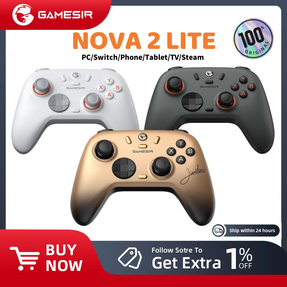 GameSir Nova 2 Lite เกมแพดไร้สายหลายแพลตฟอร์ม Hall Effect สําหรับ PC Steam Android IOS Nintendo Swit