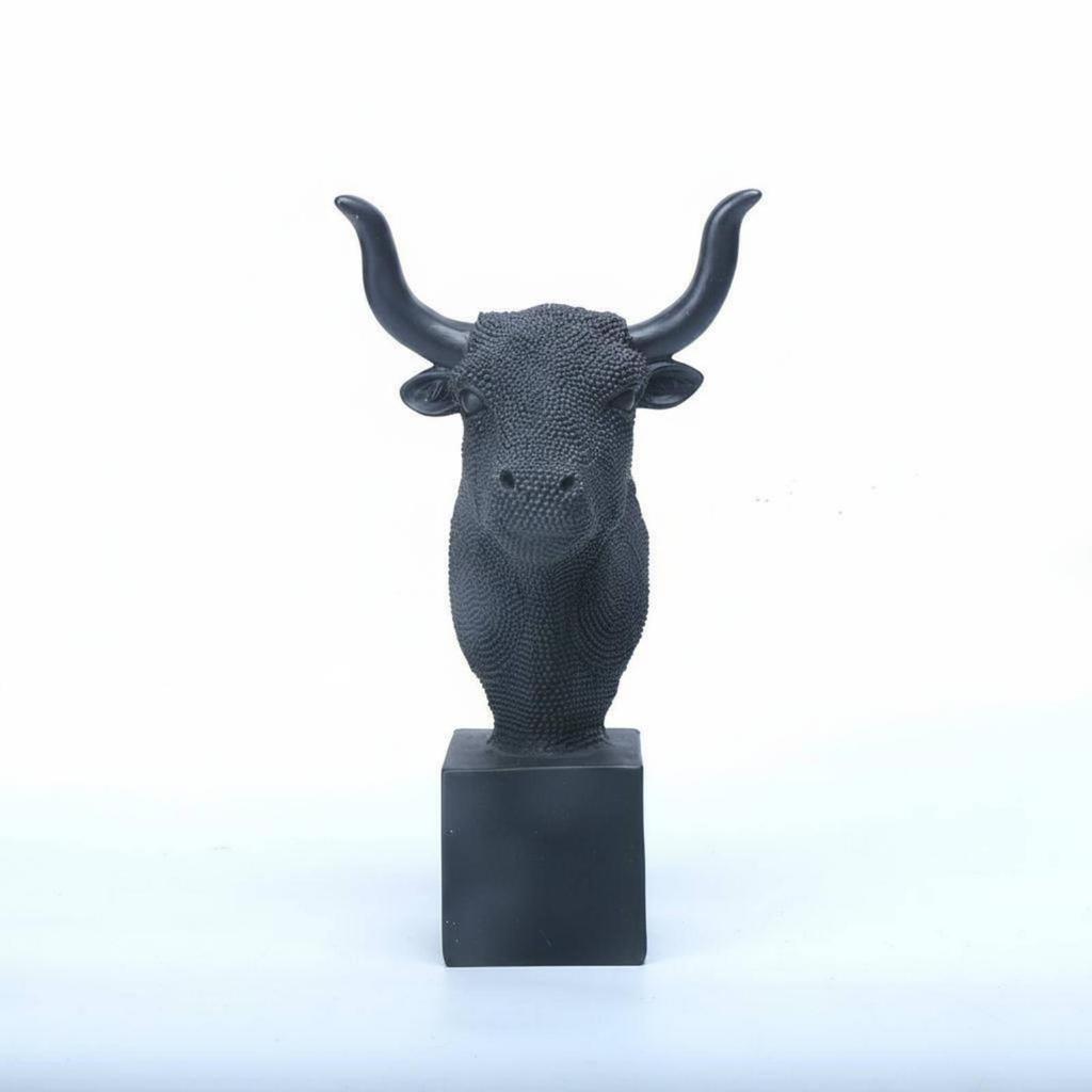 [arutoxalc] Bovine Head รูปปั้นตกแต่งสํานักงาน Bovine Head หน้าอกตกแต่งสําหรับห้องนั่งเล่น โต๊ะ