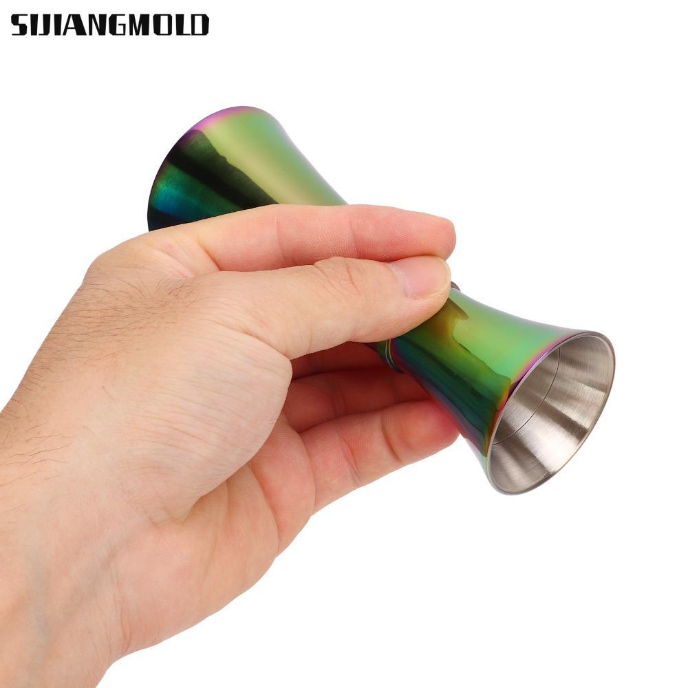 SIJIANGMOLD Double Jigger,Glossy Appearance Thicken Design CocktailวัดJigger,สไตล์ทําความสะอาดง่ายที