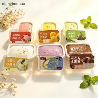 สกุชชี่ไอติมมูสถาดเล็ก (1pcs.) เนื้อนุ่มหนึบ หอมสโลว์ ขนมปังเหนียวเพิ่มขึ้นช้า ของเล่นบีบคลายเครียด น่ารัก กลิ่นหอม