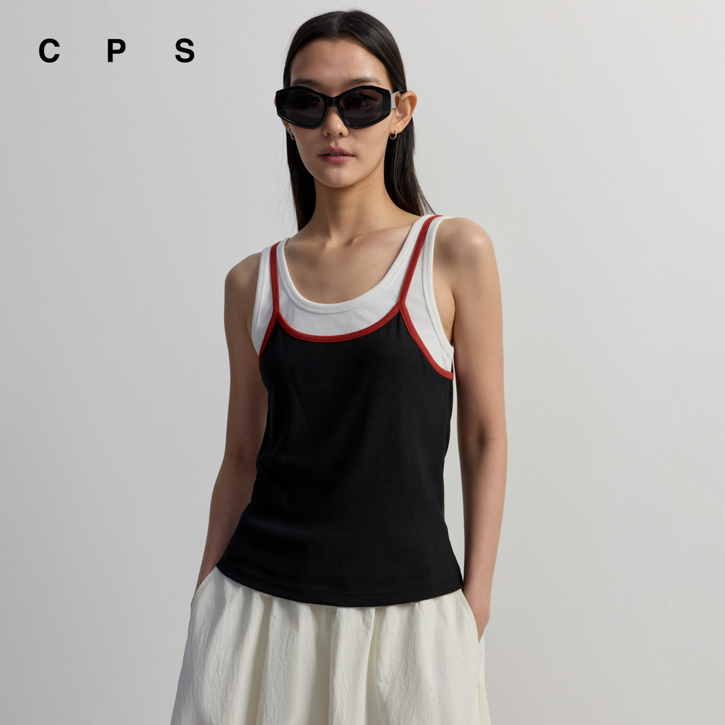 CPS เสื้อสายเดี่ยวซ้อนเลเยอร์ ผู้หญิง LAYERED CAMISOLE TOP รุ่น C26WGWA028 (AW26#A1)