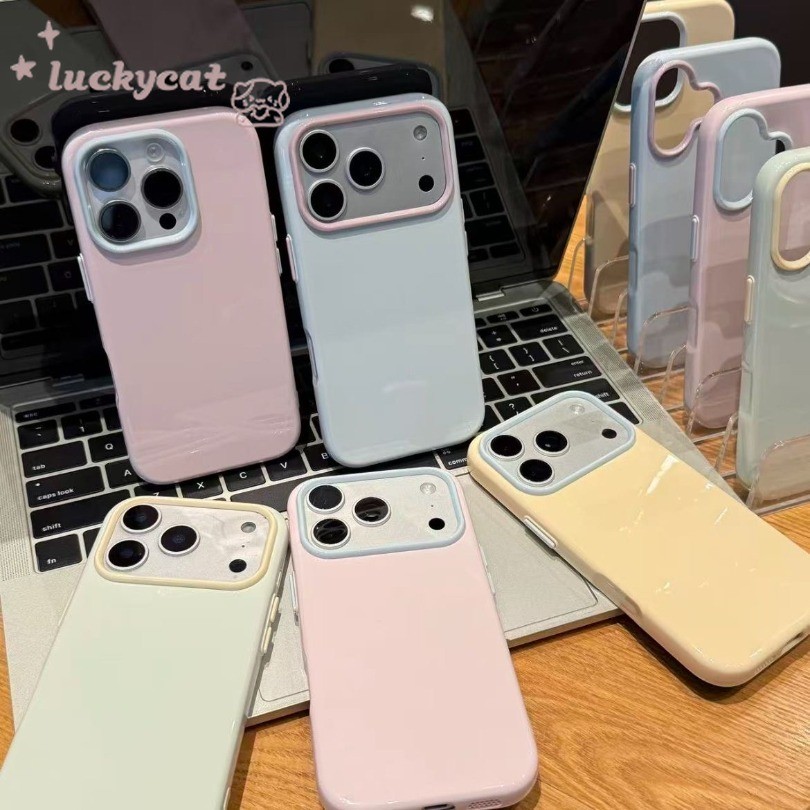 MacaronสีJelly Shellเคสโทรศัพท์สําหรับiPhone 17 16 15 14 13 12 11 Pro Max X Xr Xs Max 7 8 Plus