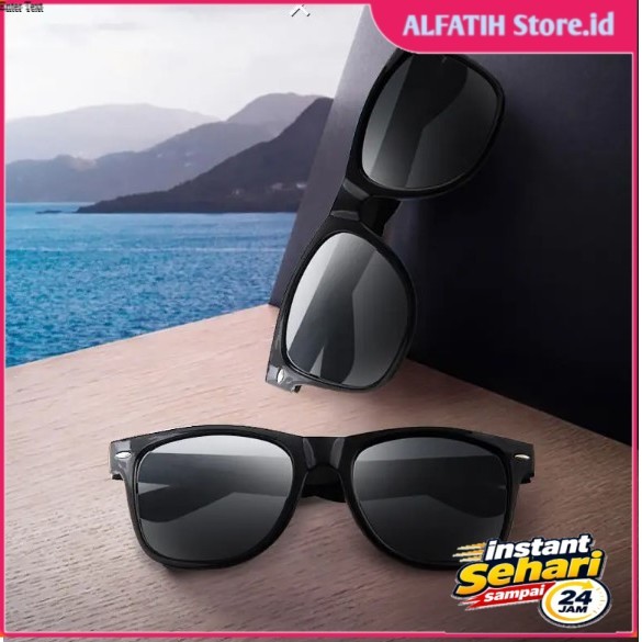 AOFLY แว่นตาสไตล์เรโทรสําหรับผู้ชายและผู้หญิง - 1125 - สีดํา - OMHAF7BK