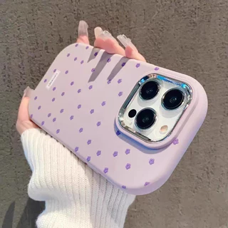 เคสโทรศัพท์ลายดอกไม้ขนาดเล็ก กรอบชุบด้วยไฟฟ้า ไอโฟน11 For iPhone12 13 14 15Pro MAX X XS XR XS 7 8Plus SE2020