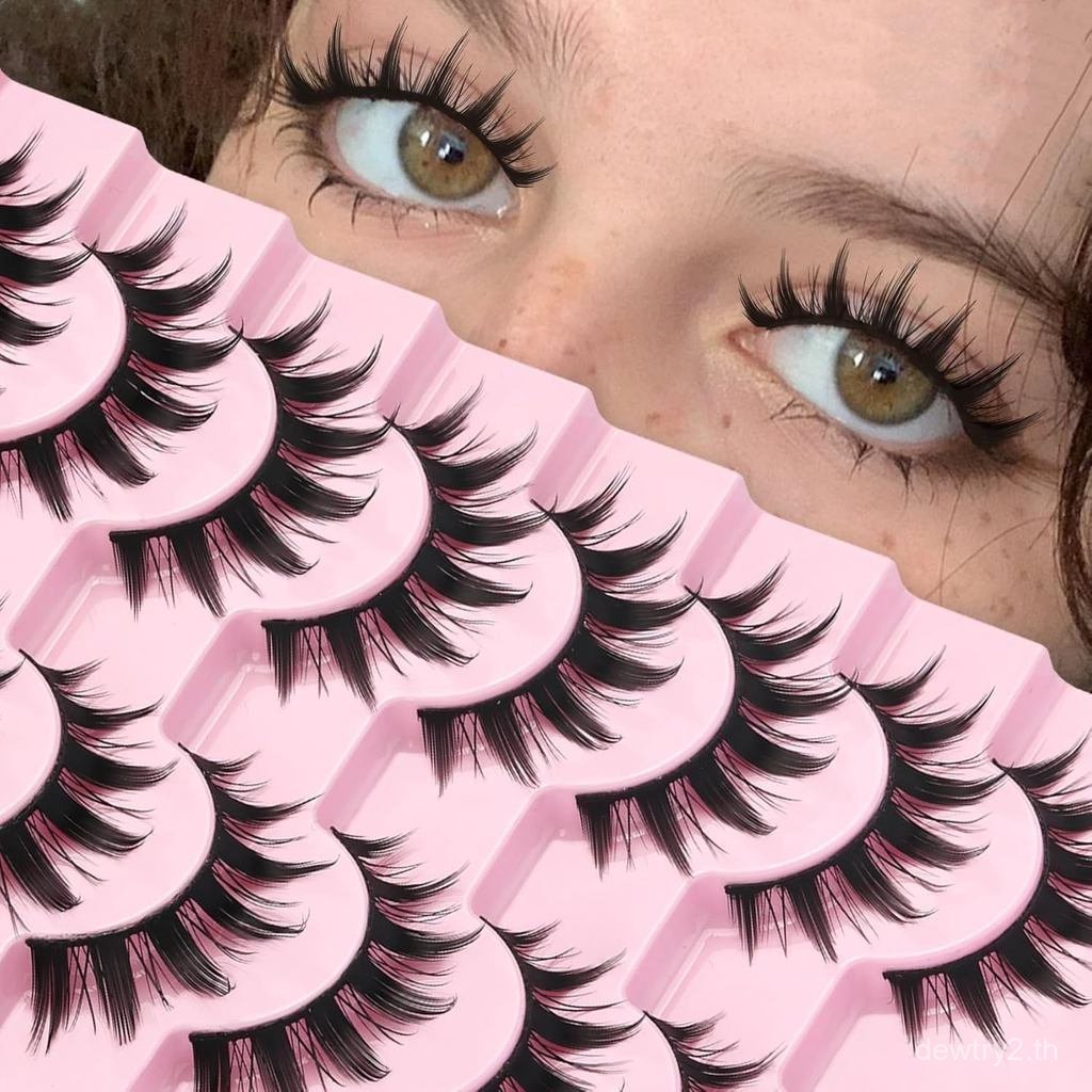 AhrikissLashesSpikyมังงะLashesAnimeFalseEyelashes8คู่FauxMinkLashesคอสเพลย์หนาFakeesSoftStripLashes(
