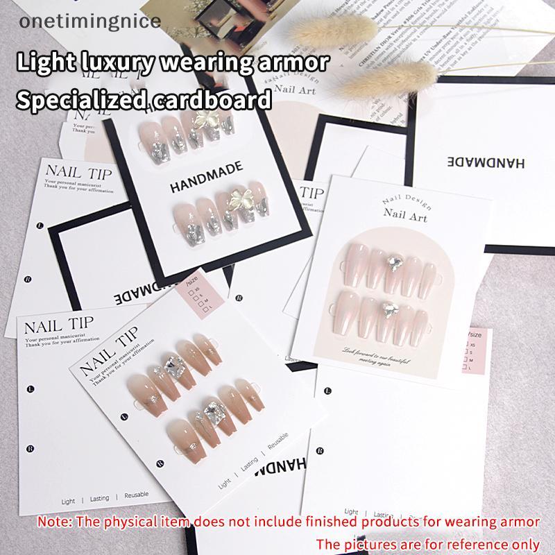 Onetimingnice 10 ชิ้นการ์ดแสดงเล็บสําหรับกดบนเล็บปลอมเล็บตัวอย่าง Salon Props Onetimingnice