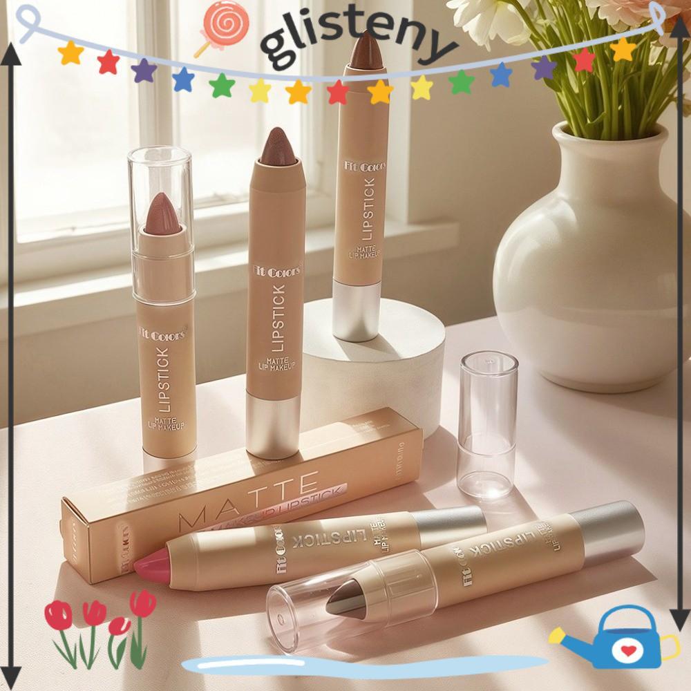 GLISTENY ลิปสติก Lipliner, กันน้ําด้วย Gold Glitter Lipliner ดินสอ, Long-Lasting Matte Shiny Lipline