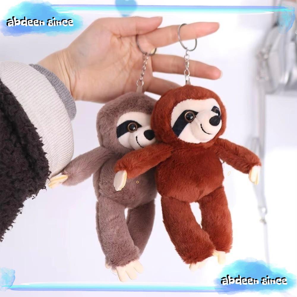ABDEENSINCE ตุ๊กตาสัตว์ Sloth, พวงกุญแจจําลอง Sloth จี้ขนาดเล็ก, จี้นุ่มน่ารัก Plush Sloth พวงกุญแจ