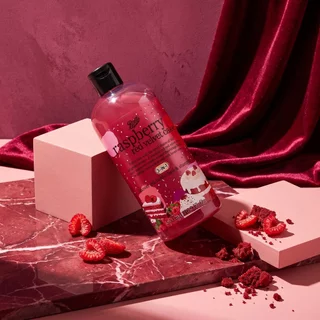 BOOTS FLAVOURบู๊ทส์ ราสป์เบอร์รี่ เรด เวลเวท เค้ก ชาวเวอร์ เจล, บับเบิ้ล บาธ แอนด์ แชมพู 500มล.