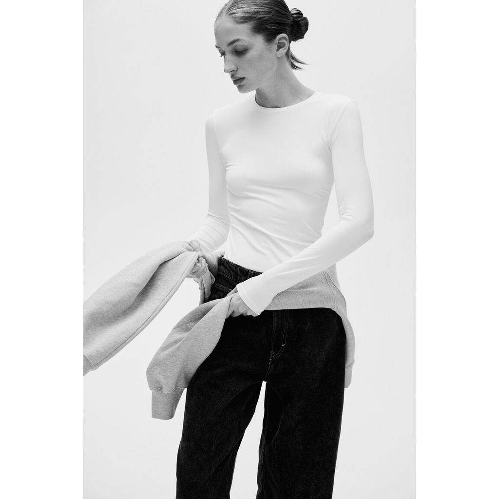 H&M(เอชแอนด์เอ็ม) เสื้อแขนยาวไมโครไฟเบอร์ ผู้หญิง 1191700_1