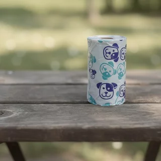 SKISOPGO ถุงเก็บอึสุนัข แมว แบบพกพา หนา กันรั่ว ย่อยสลายได้ ลดกลิ่น มีกลิ่นมะนาว ดึงง่าย