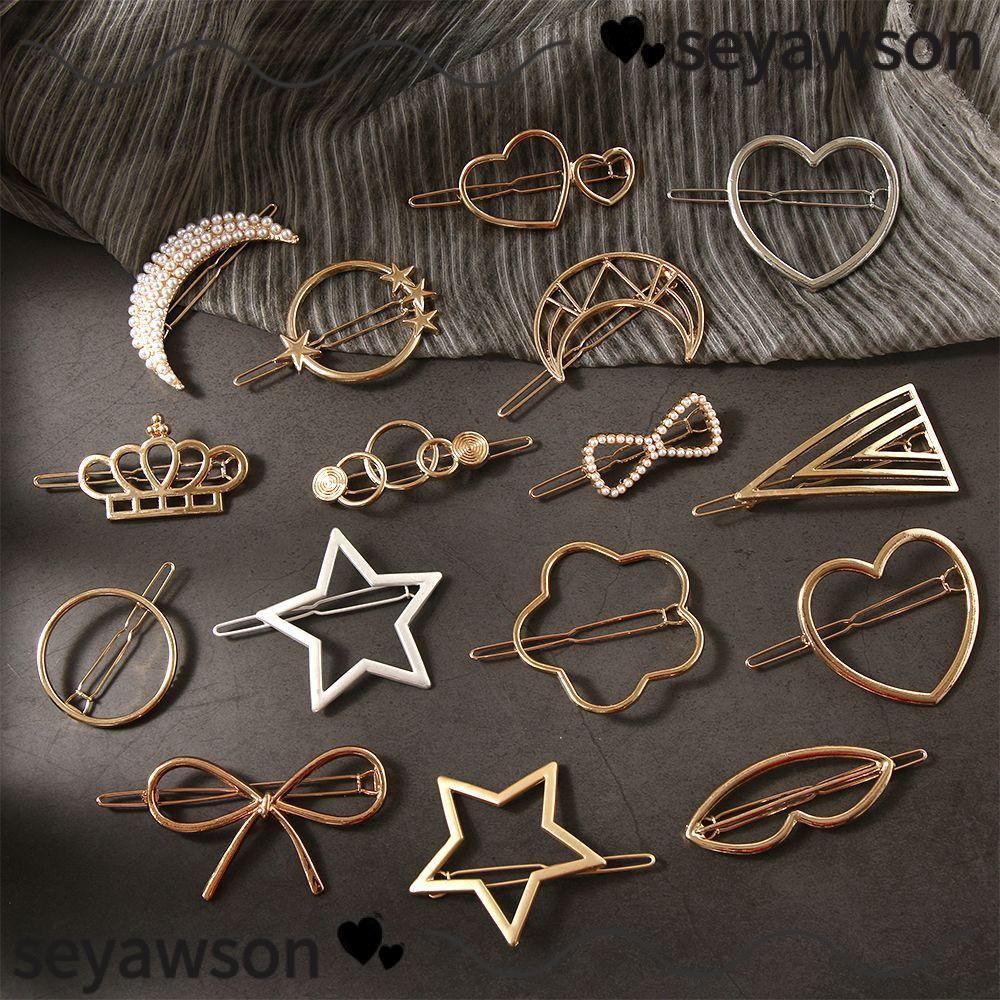 SEYAWSON Knot กิ๊บติดผมผู้หญิงสาว Bobby Pins Barrettes เครื่องประดับอุปกรณ์เสริม Star Heart Hair Pins