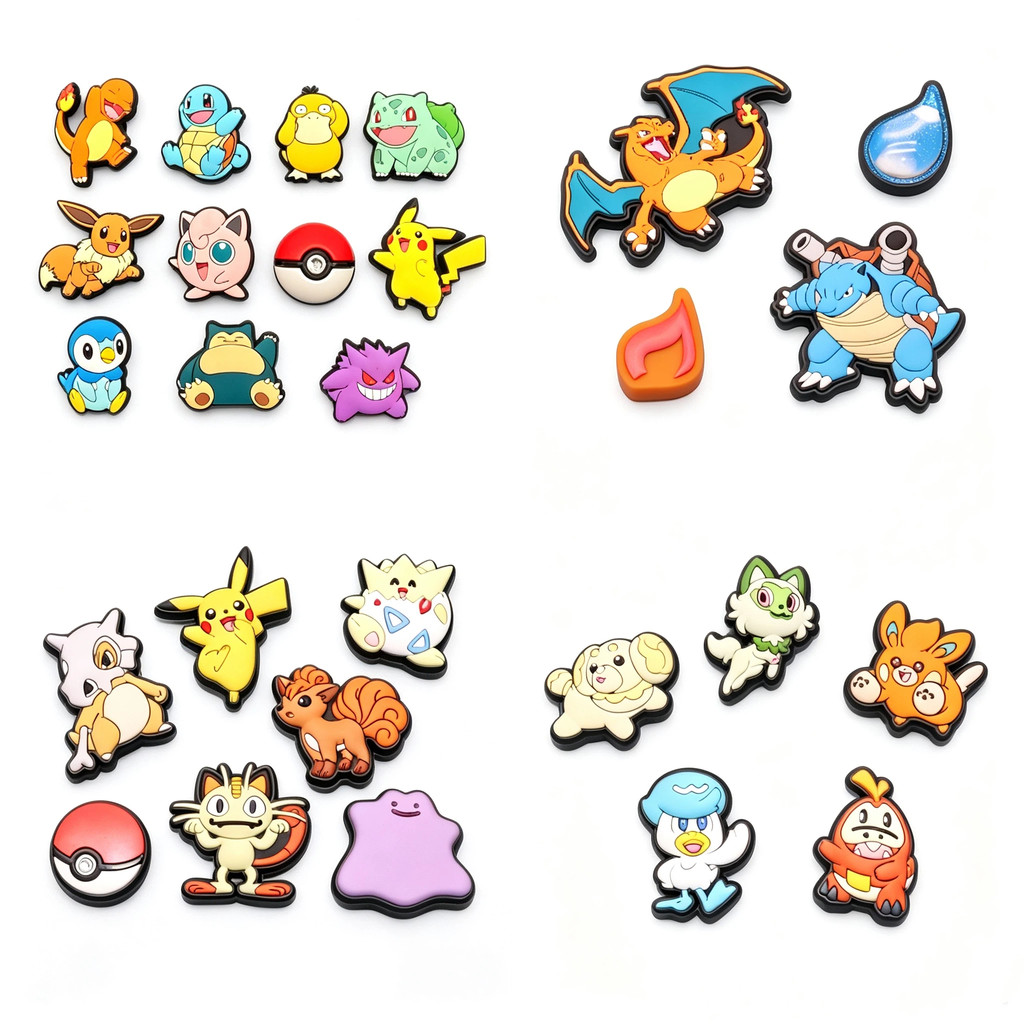 Miss Zoe Jibtz อะนิเมะอุปกรณ์เสริมรองเท้าการ์ตูนพ็อกเก็ตมอนสเตอร์รองเท้า charms LED Pikachu รองเท้าหัวเข็มขัด