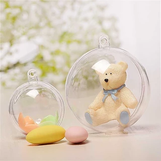 ลูกบอลพลาสติกใส 3~14 ซม. 5 คู่ สําหรับตกแต่งบ้าน คริสต์มาส วันวาเลนไทน์ งานแต่งงาน ปาร์ตี้
