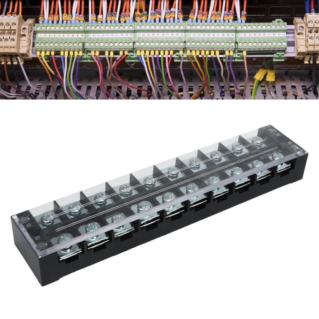 2 ชิ้น Terminal Strip Block 45A 600 โวลต์ขนาดใหญ่ Easy สายไฟ Ground Circuit