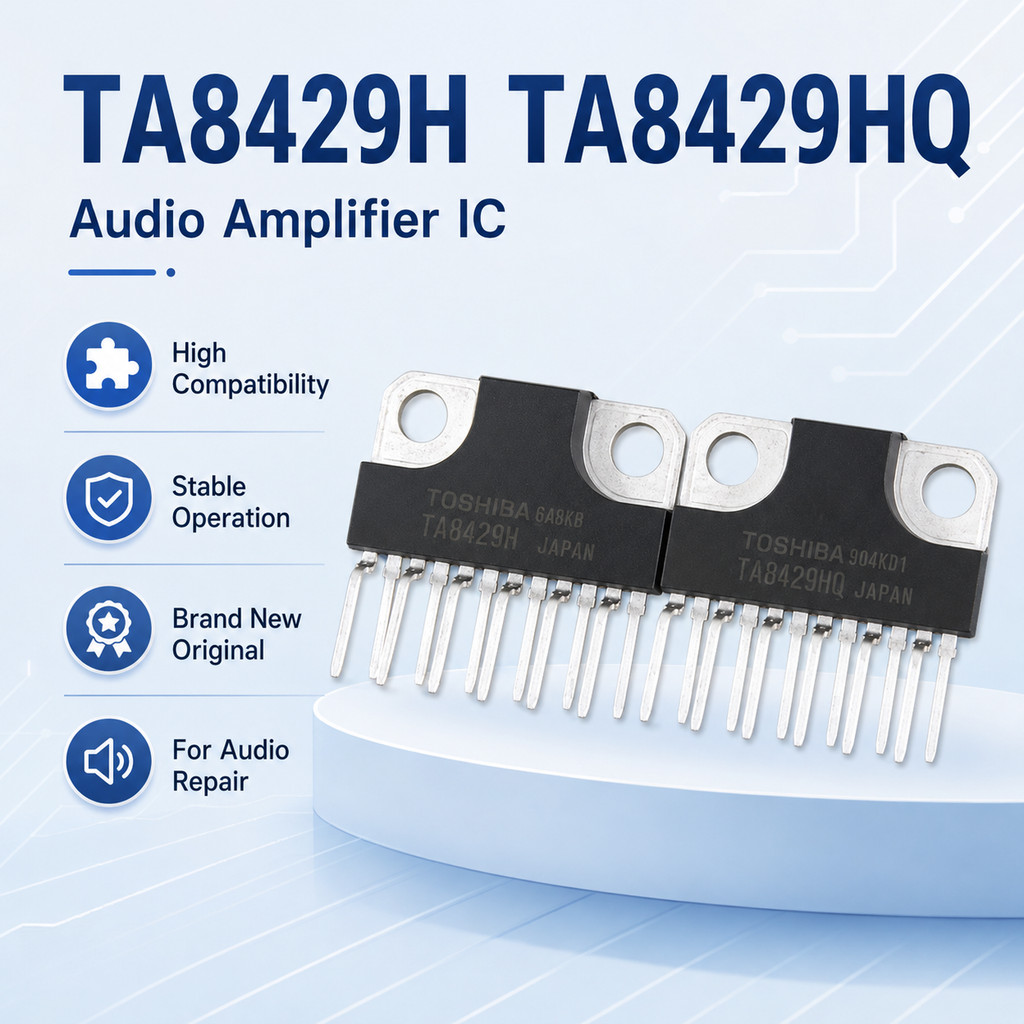 ส่วนประกอบอิเล็กทรอนิกส์ TA8429H TA8429HQ ชิปเสียงเครื่องขยายเสียงหลอด