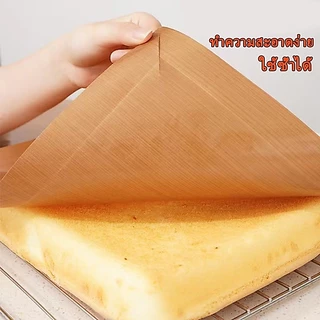 🍕แผ่นรองอบเคลือบเทฟล่อน รุ่นเนื้อหนา เคลือบมัน แผ่นรองอบเทฟล่อน กันน้ำมันทนความร้อน กระดาษรองอบเทฟลอนที่ใช้ซ้ำได้ 2 ขนาด